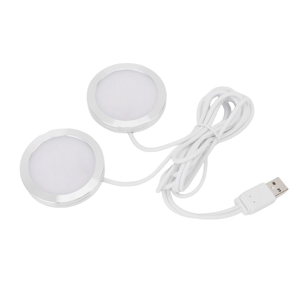 Dual Heads Round LED Spotlight Indoor Mini Ultra Slim 5V USB Under Counter Light Jewelry Display Lighting Model Display