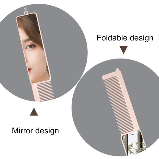 Folding Comb Mirror with High-Definition Glass 2 In 1 Portable Compact Design Portable Grooming