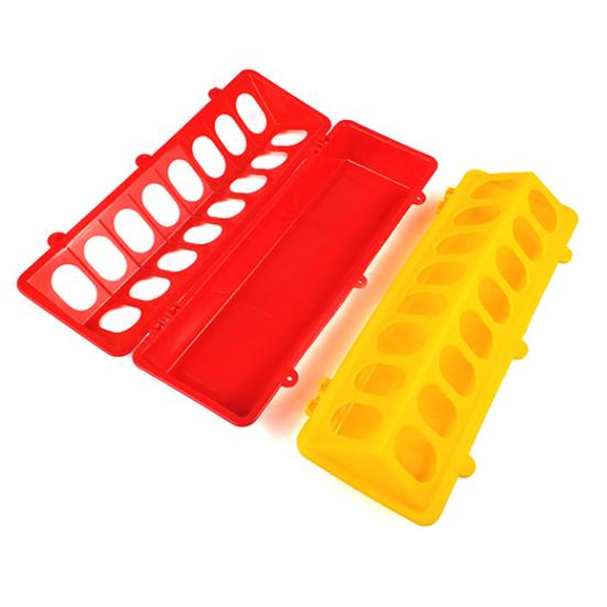 Кормушка для кур, красочный лоток для кормления с 14 отверстиями, увеличенный лоток для кормления для животных