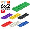 WANGE 6*2 Building Blocks 55Pcs Small Compatible Bricks 12-Hole Low Elements Accessories MOC DIY Bulk Kids Toy No.3795