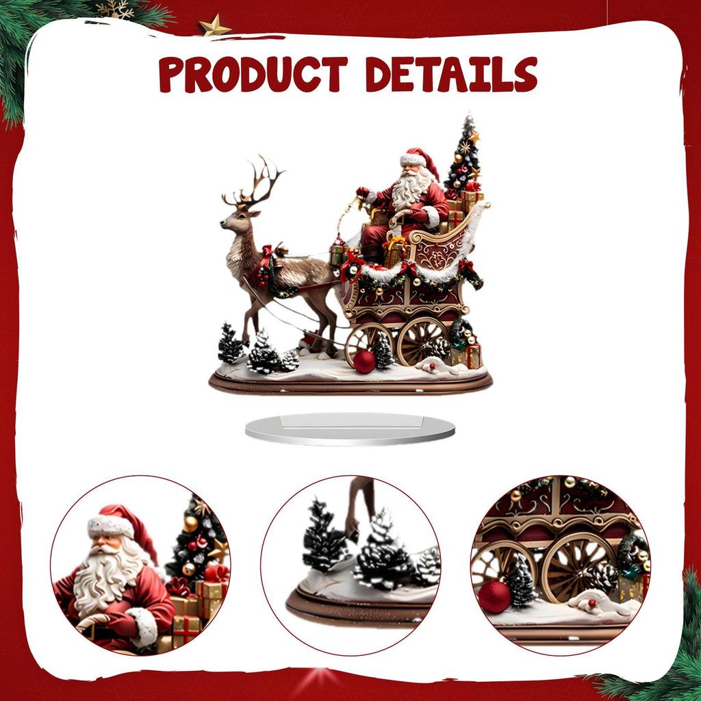 2D Рождественское украшение Санта-Клаус, Настольная фигурка-украшение, Декор для рабочего стола, Декоративный подарок