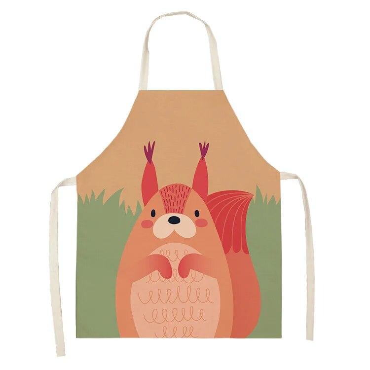 Креативный милый фартук с принтом лисы и кролика для мужчин и женщин, интересные кухонные принадлежности, инструменты для выпечки дома