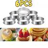 6PCS Stainless Steel Mousse Cake Mold Heat-Resistant Perforated Round Tart Ring Cookies Pastry Circle Cutter Mold Baking Tools