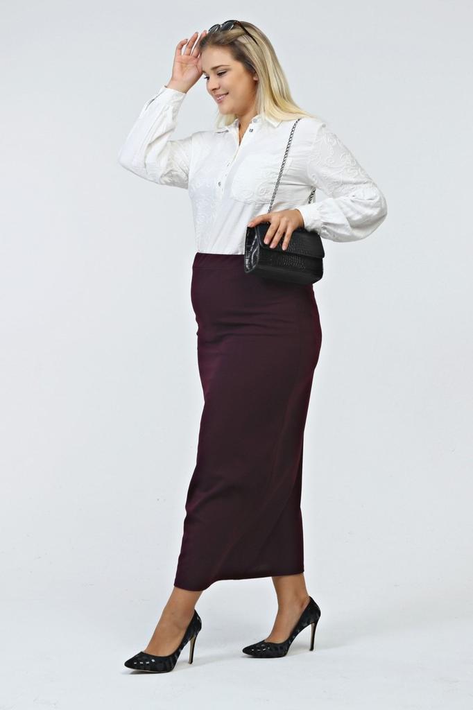 Женская стильная юбка большого размера с эластичной резинкой на талии Юбка больших размеров на подкладке из стальной трикотажной ткани черного цвета