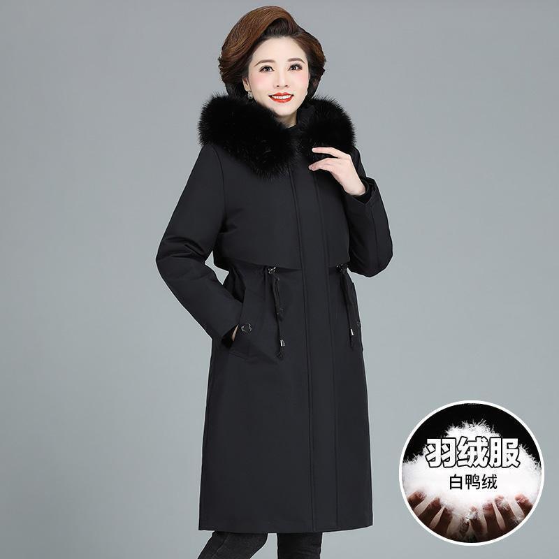 Зимняя одежда для мам среднего возраста, куртка Parker, длинная зимняя куртка для женщин среднего и пожилого возраста, съемная подкладка, вид изнутри