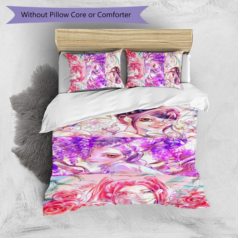 Kpop Demon Hunters Pattern Printed 3PCS Bedding Set, Soft Skin-Friendly Washable Duvet Cover & Pillowcases Set