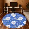 1pc Floral Pattern Round Chair mat Area Rug - Non-Slip, Floor Mat for Office, Bedroom, home decor Christmas Gift p0811199