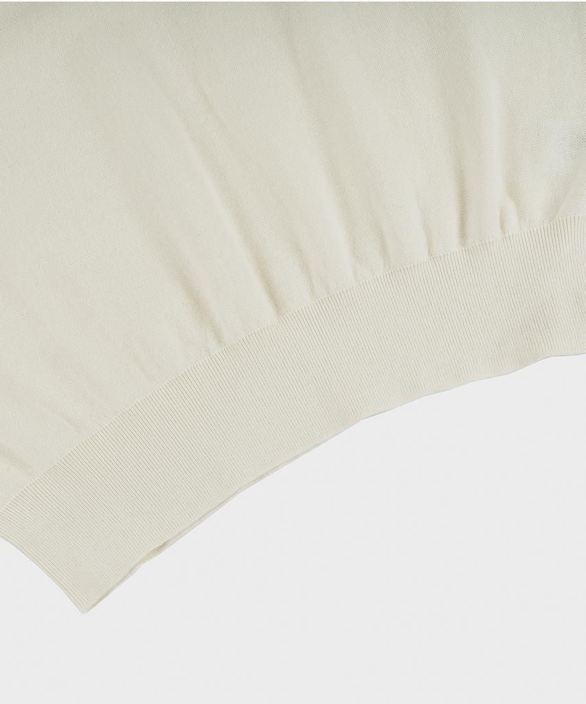 BELLIEF Essential Hard Twist Cotton Short Sleeve Knit (Ivory)