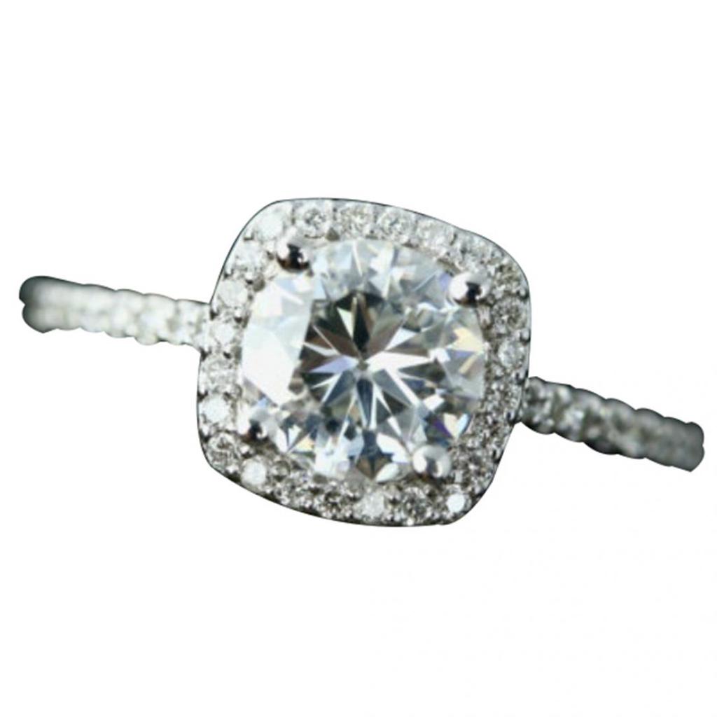 Шикарное квадратное обручальное женское кольцо-шарм