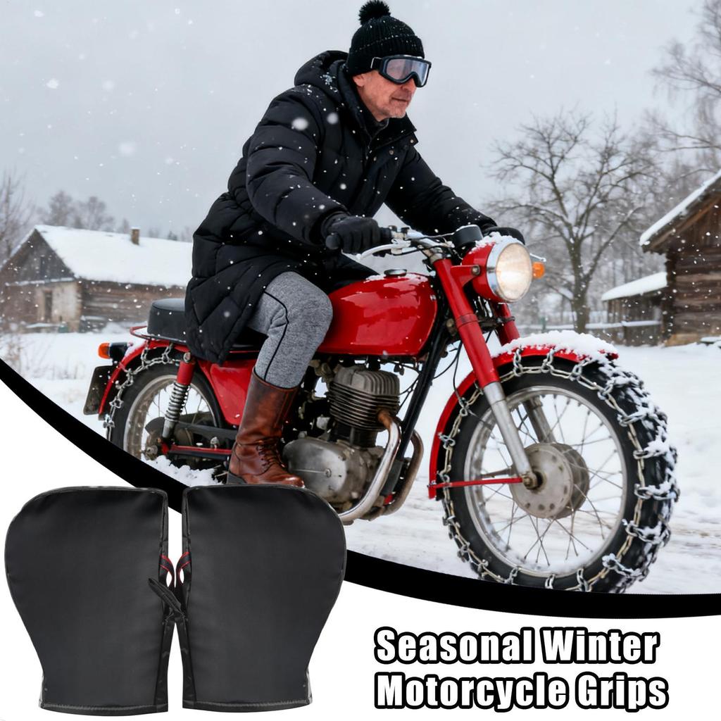 Handlebar Gloves Warm Windproof Insulated Gloves Waterproof Scooter Mittens For Motorcycle Riding Mountain Biking Road Cycling