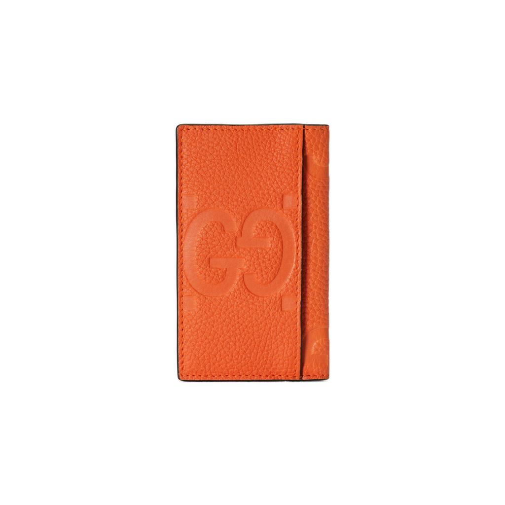 Gucci Держатель для карт GG с тиснением, оранжевая кожа 739478-AABY0-7505