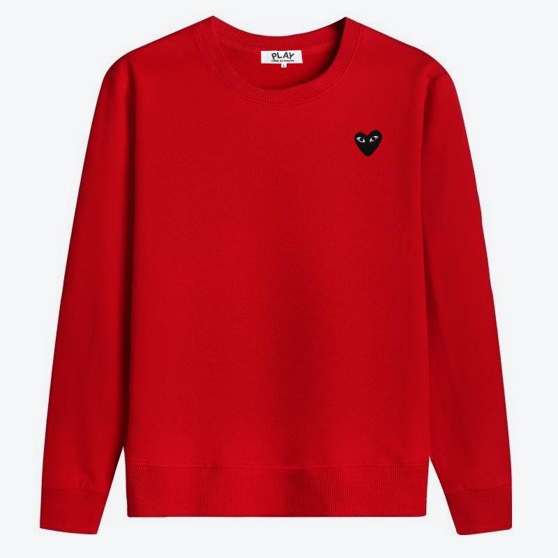 Трендовый японский бренд, вышитое красное сердце, хлопковая толстовка с длинным рукавом - Унисекс.