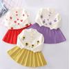 Children Clothes Girls Long Sleeve Knit Suit Christmas Autumn Winter Baby Sweater Cardigan Top + Skirt 2 Piece Set