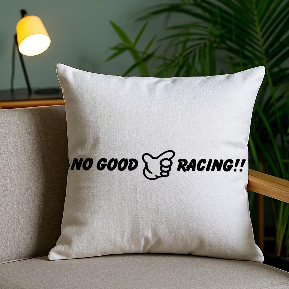 No Good Racing Наволочка для подушки Плюшевая ткань Мягкая Двусторонняя Печатная Невидимая молния Чехол для диванной подушки Домашний декор
