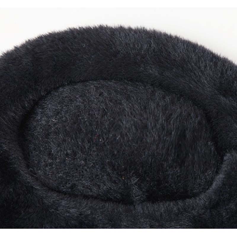 Women's Autumn and Winter Hats Plus Velvet Thickening Warm Ear Protection Knitted Hat Beret Rabbit Fur Hat Woolen Hat Women