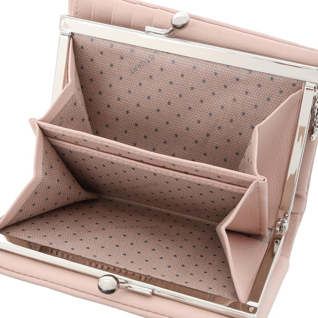 Складной кошелек из мягкой воловьей кожи, сумка-складывающийся тонкий кошелек с простыми тиснеными деталями для взрослых, с милой подвеской в виде сердца JSLW3CS1, розовый [Jill Stuart] [Angel] для женщин