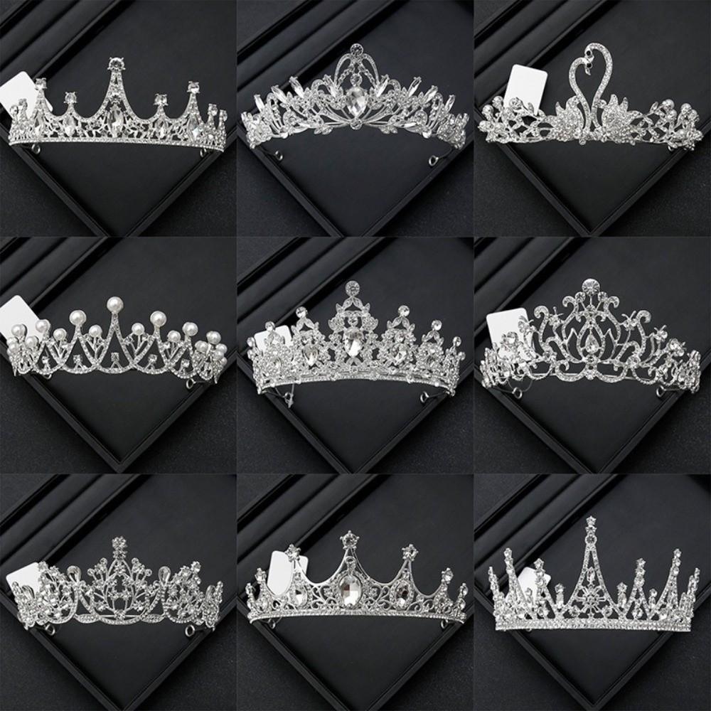 Классическая Корона Принцессы Свадебная Вечеринка Головной Убор Свадебный Свадебная Тиара из Хрусталя День Рождения