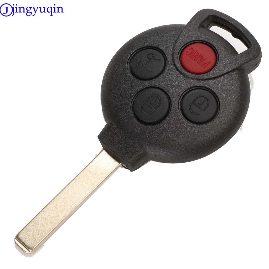 Jingyuqin Remote Key Case Cover Keyless Entry Fob 3/4 Buttons For MERCEDES BENZ Smart Fortwo 451 FSK 434MHZ Remote Car Key