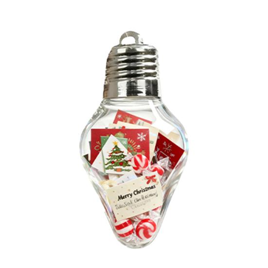 Yousheng Рождественская лампочка Подарочная банка Прозрачный пластик Заполняемые Украшения в форме лампочек с отвинчивающейся крышкой Пустая банка для конфет и открыток для рождественских поделок