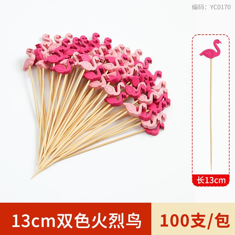 100pcs Disposable Fruit Stick Creative Art Bamboo Stick Cocktail Dessert Burger Decor Disposable Toothpick Home Store Supplies