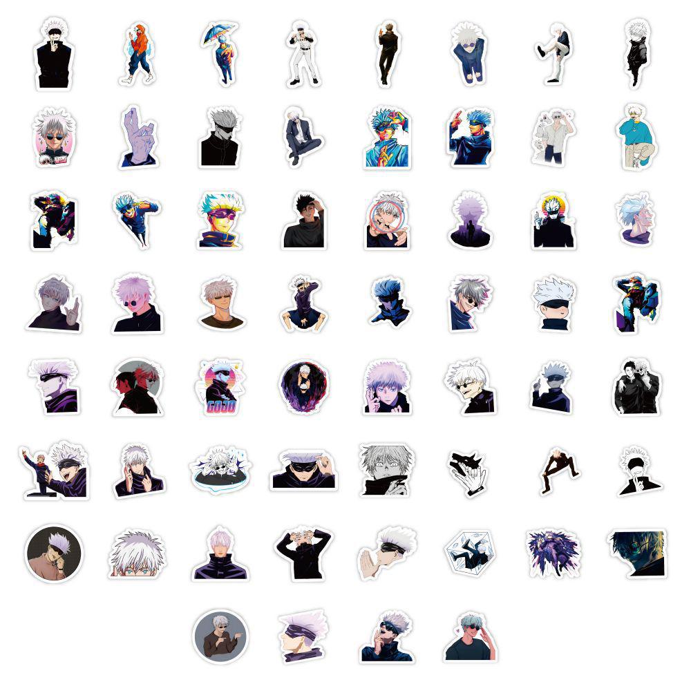 60 наклеек японского комикса «Годзё Сатору»: Водонепроницаемый декор для ноутбуков, багажа и многого другого