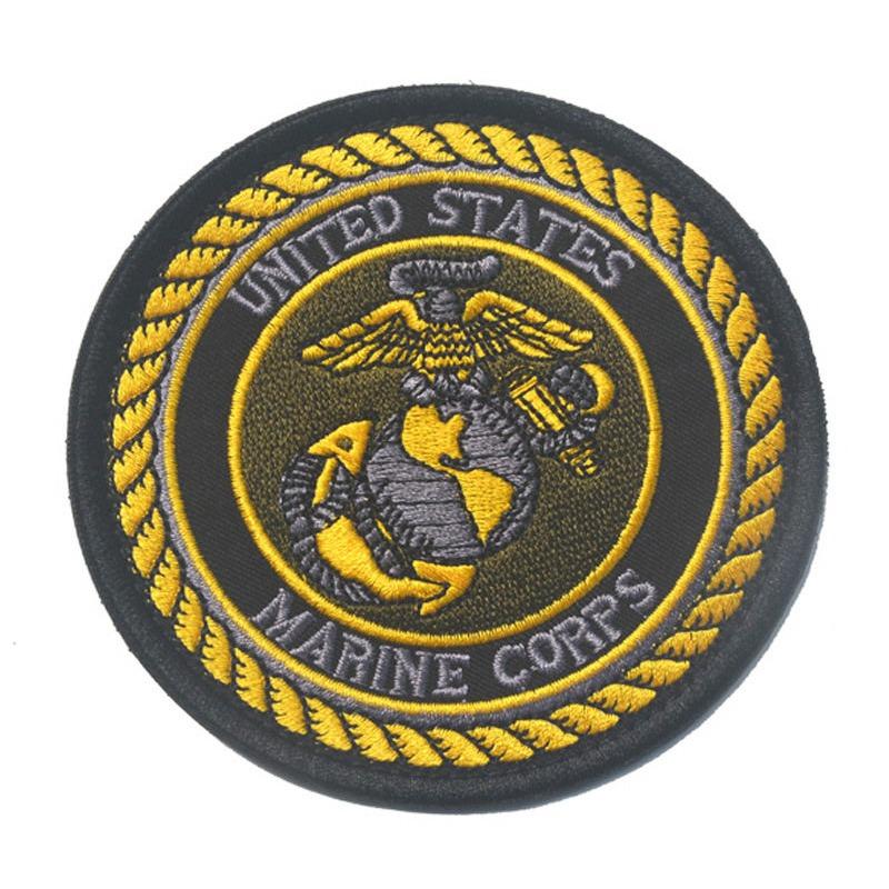 Нарукавная повязка Корпуса морской пехоты США Вышитый меховой знак USMC Нарукавная повязка на липучке Военный фанат