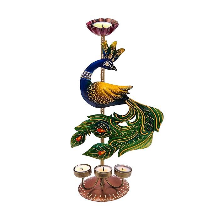Осветите свое пространство элегантным подсвечником Tealight - декоративный подсвечник Peacock Four Candle Holder (Дизайн 1)