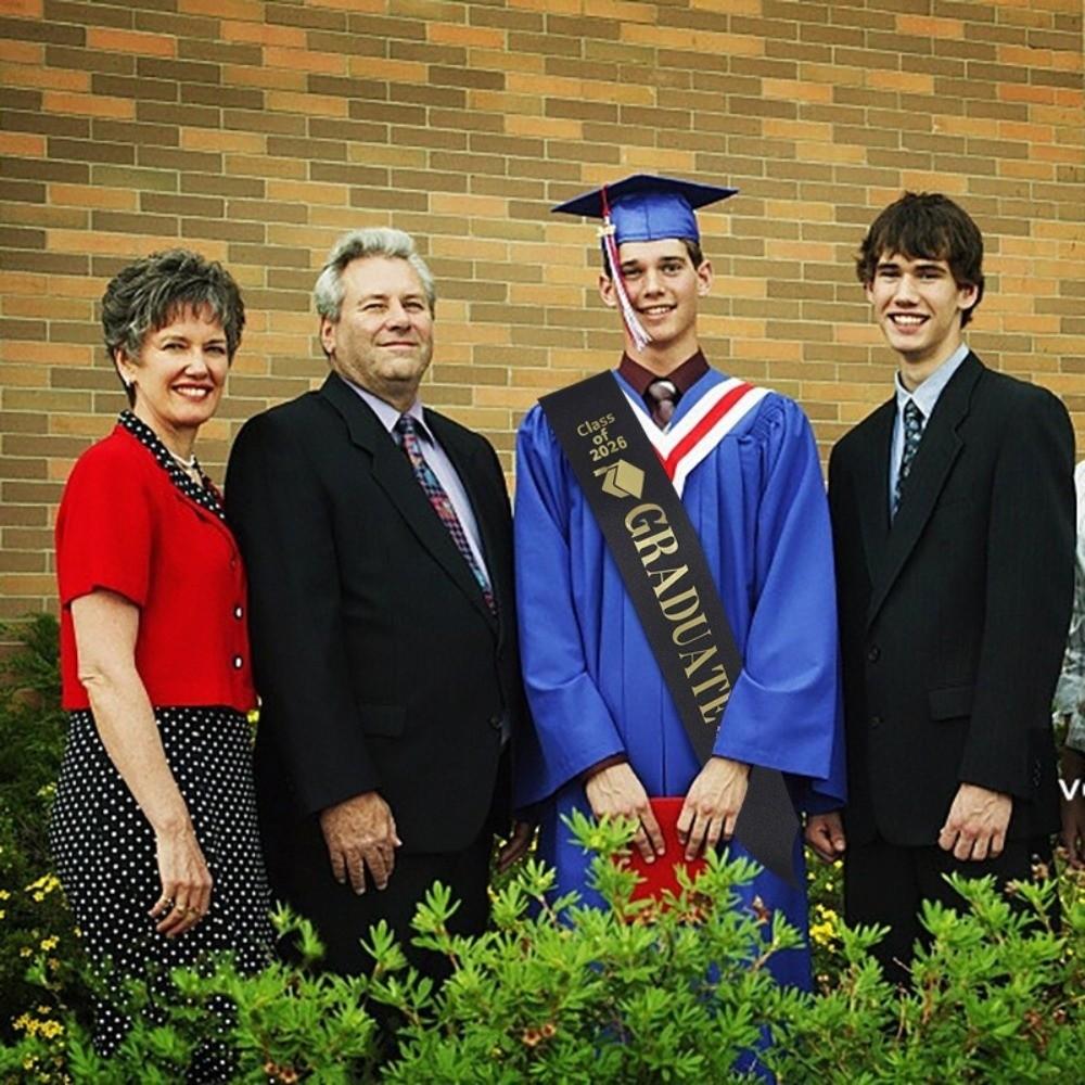 Class of 2026 Graduation Sash Belts Black White Bachelor Sash Etiquette Belt Graduation Party