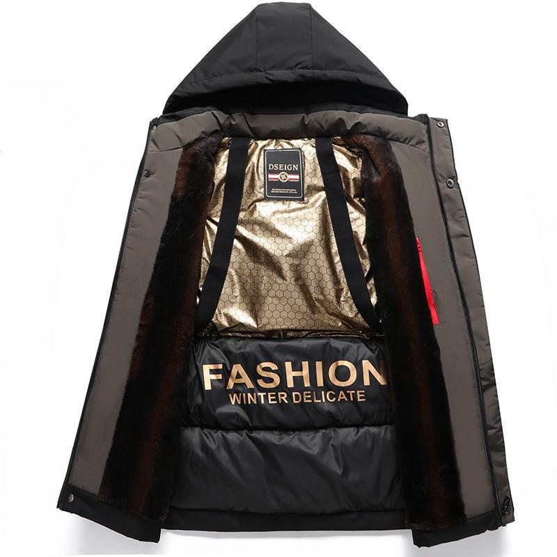 Зимняя Новинка Пи Преодолевает Куртку из Утолщенного Флиса для Бизнесменов Среднего Возраста