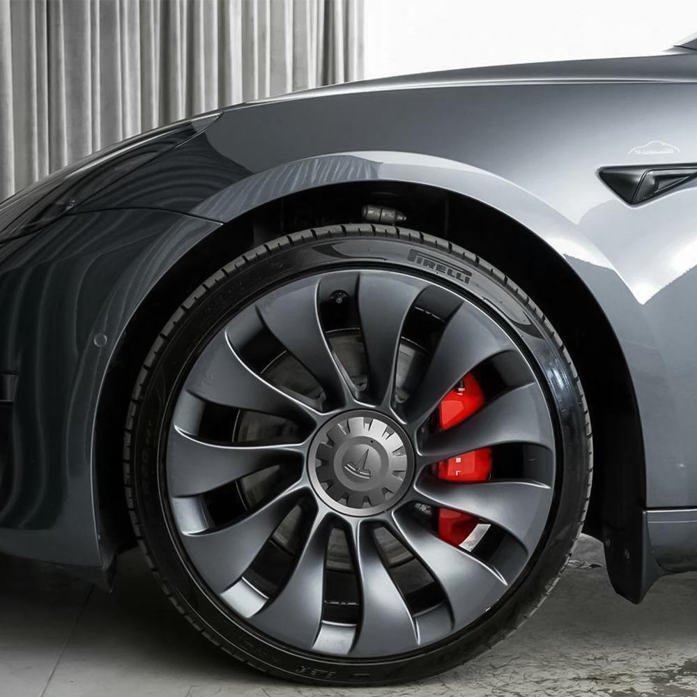 4pcs For Tesla Model Y Performance 21-inch Car Wheel Hub Center Cover Replacement Parts Auto Tire Hubcap Badge Decor Accessories