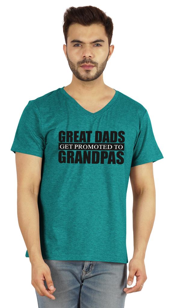 Inkmeso Мужская футболка для дедушки. Отличные папы получают повышение до дедушки. Футболка с надписью «Письмо» впервые