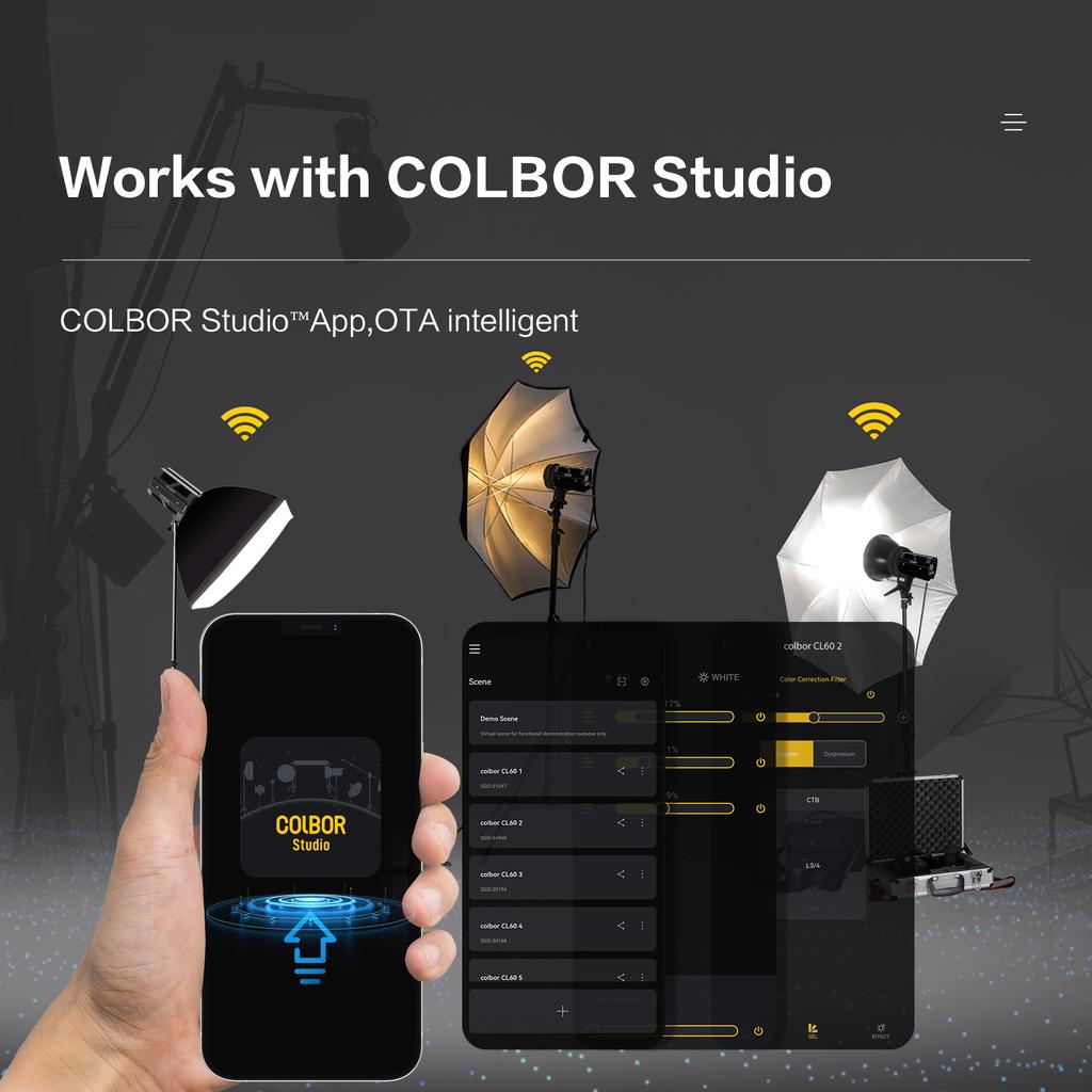 COLBOR CL100X Studio COB Свет для фотосъемки 110 Вт Двухцветная светодиодная лампа для видеосъемки с температурой 2700K-6500K