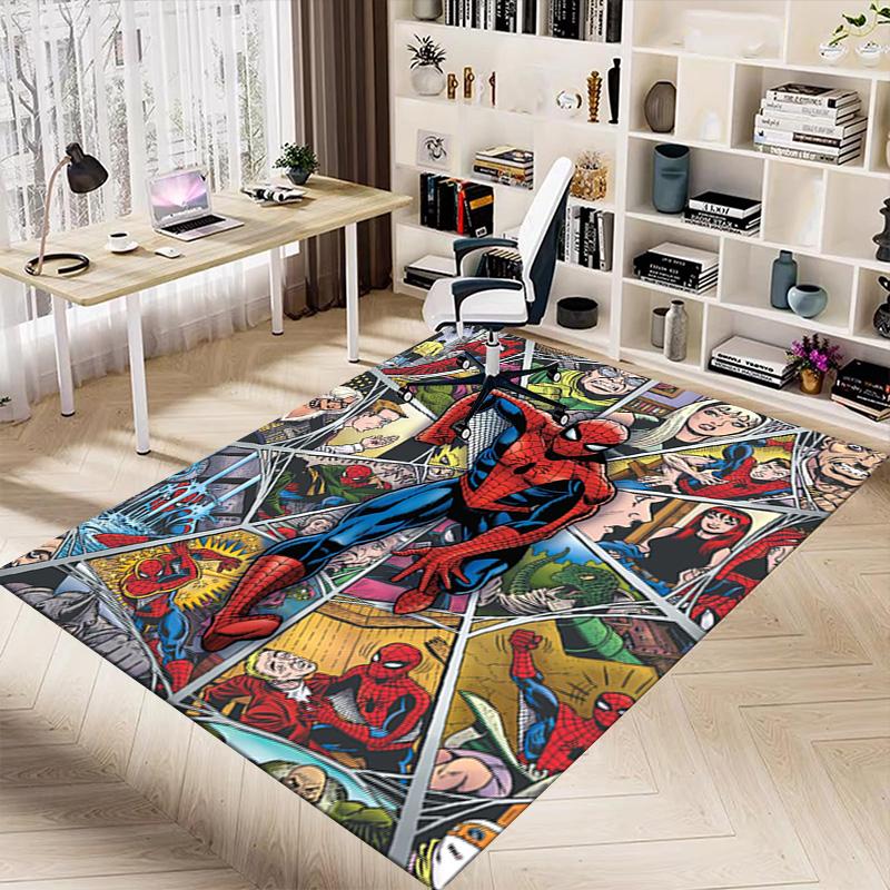 Spiderman Comic Panels Carpet For Playroom Bedroom Living Room Sofa Home Decorkids Game Area Rug Nonslip Floor Mat