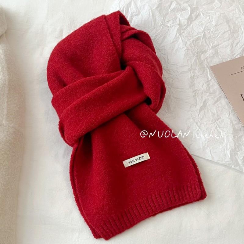 Soft Wool Blend Knit Scarf Women Winter Warm Lightweight Minimalist Style Long Wrap Shawl In Multiple Colors