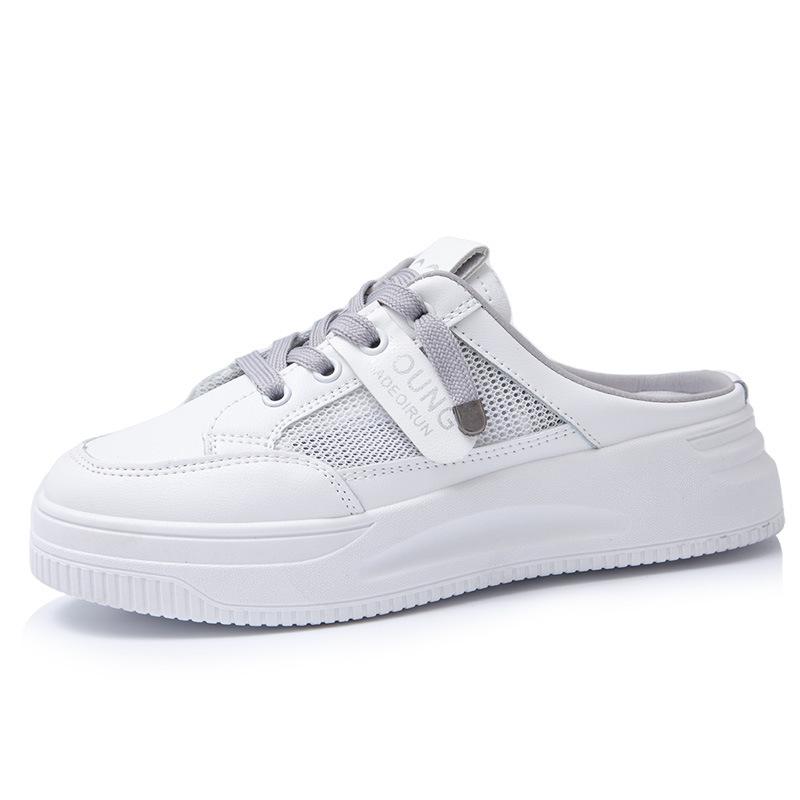 2025 новые весенние полузакрытые маленькие белые туфли женские туфли носить ленивые ins модные сандалии сумка голова модные шлепанцы