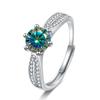 Bague Ringen Кольцо с муассанитом VVS D цвета 1 карат/2 карата для женщин, ювелирные изделия из стерлингового серебра 925 пробы, открытые кольца с выращенными в лаборатории бриллиантами, подарок