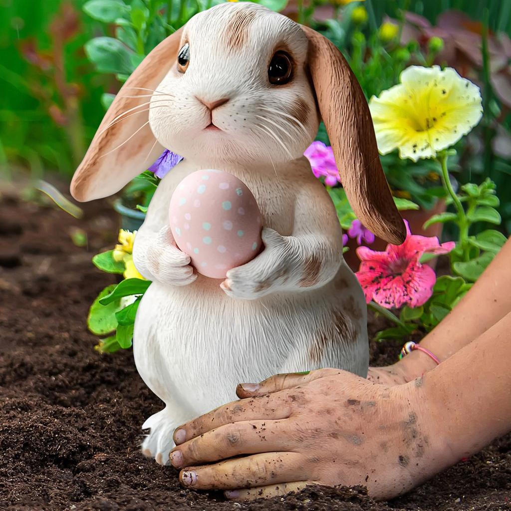 Креативный садовый колышек в виде кролика и яиц для фестивального уличного украшения, вставка для газона, сезонное украшение для двора, ПВХ-аксессуар