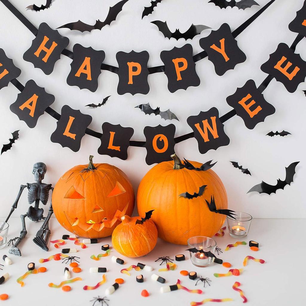 Wall Decor,88Pcs 3D Halloween Decoration Stickers Black Spooky 120pc