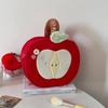 Red Fruit Makeup Bag Velvet Travel Cosmetic Bag Multifunctional Cute Handbag  Trips