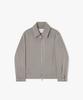 Liberclassy [25Ss] Lls25502 Gray Oversized Diagonal Cut Short Leather Jacket