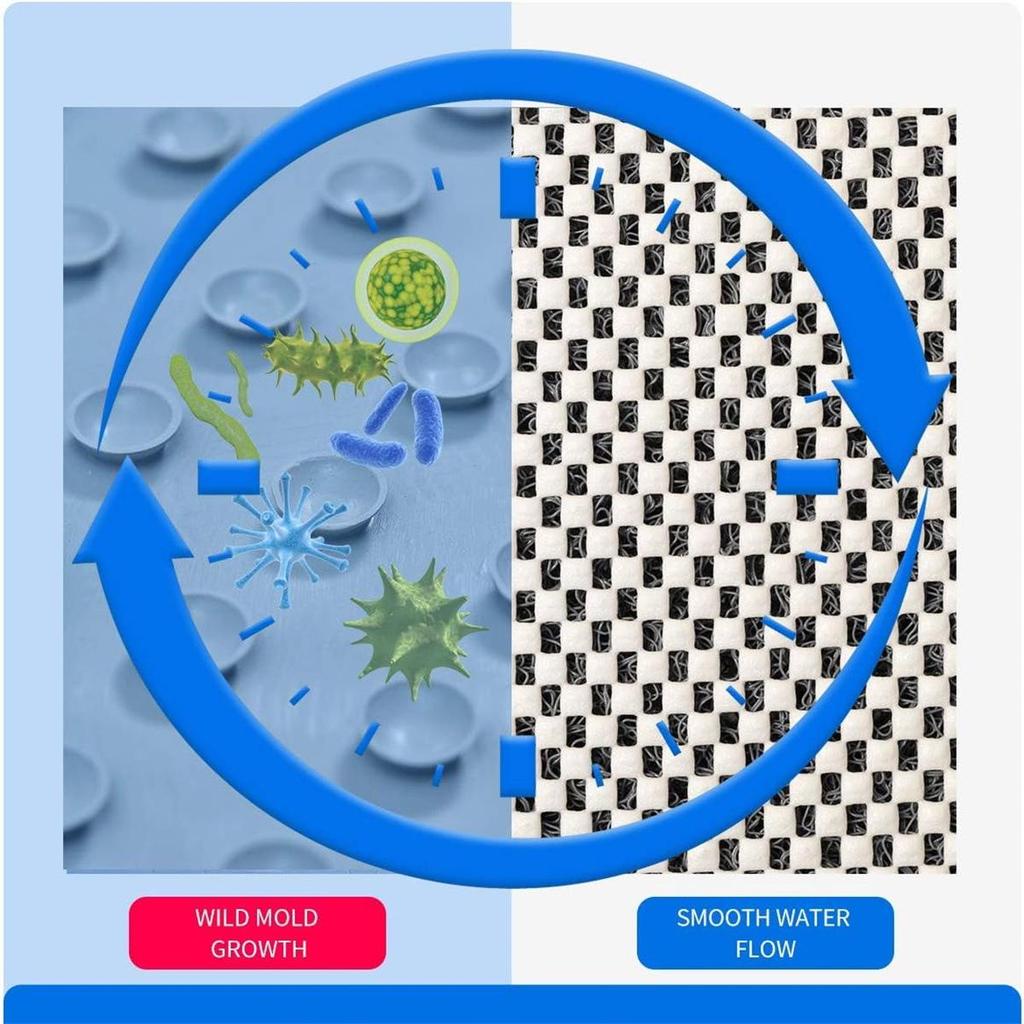 Трансграничный Нескользящий Коврик для Ванной Душа Массажный - Большой Сетчатый Низ Полное Покрытие Пола