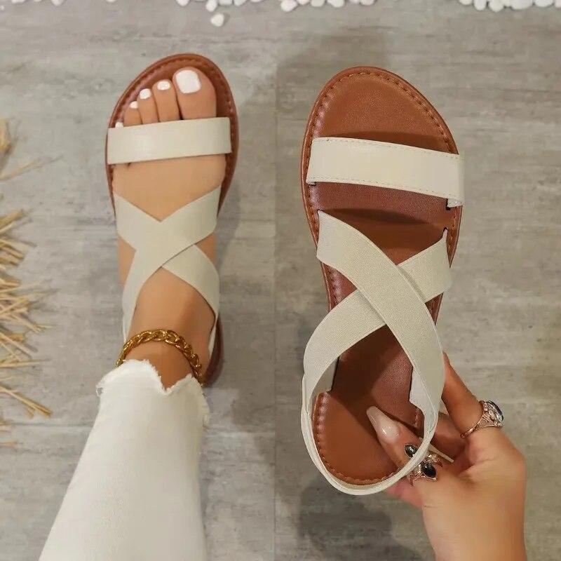Summer New Women's Flat Roman Sandals with Non-slip Rubber Sole Fashion Women's Shoes