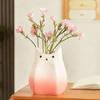 Cats Shape Ceramic Vases For Flowers Arrangement Container Aesthetic Small Planter Pot Home Office Desktop Shelf Decors