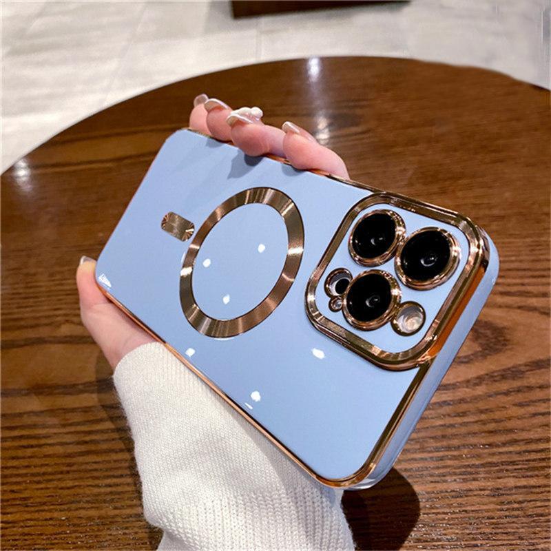 Для iPhone 16 Pro Max роскошный магнитный квадратный чехол для телефона с рамкой для iPhone 11 12 13 14 15 Plus защитный чехол для объектива