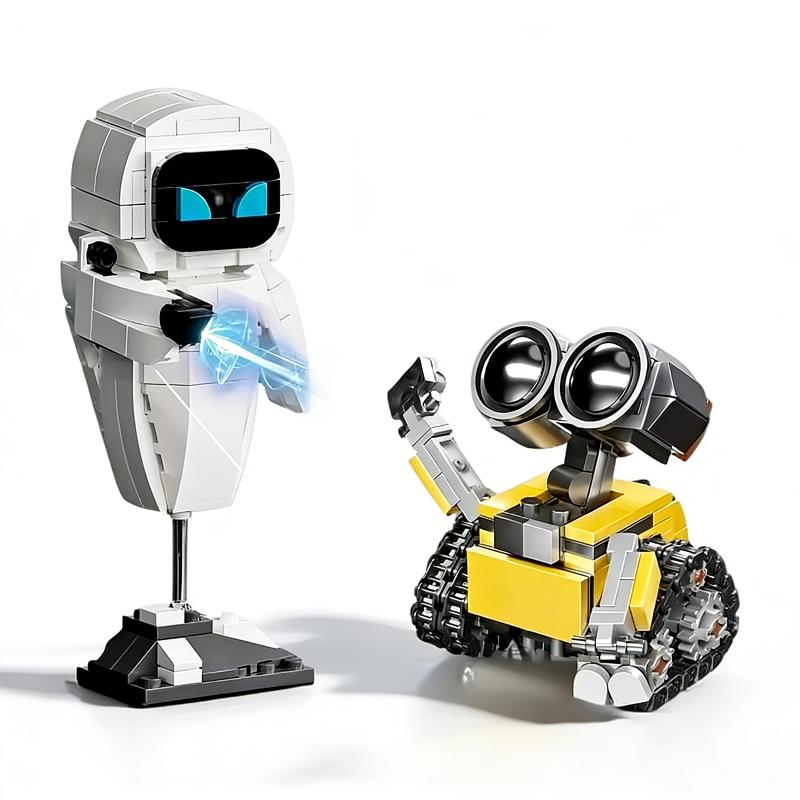 Anime Wall.E Eve Small Particle Robot Assembly Model Kit Action Figure Boy Puzzle Toy Buildable No Special Effects Collectible