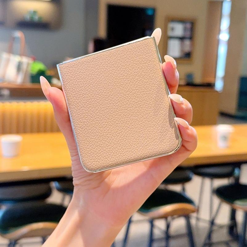 Чехол с покрытием под личи и гальванизированной рамкой для Samsung Z Flip 7 flip7 fe Galaxy Z Flip 6 5 4 Тонкая защитная крышка