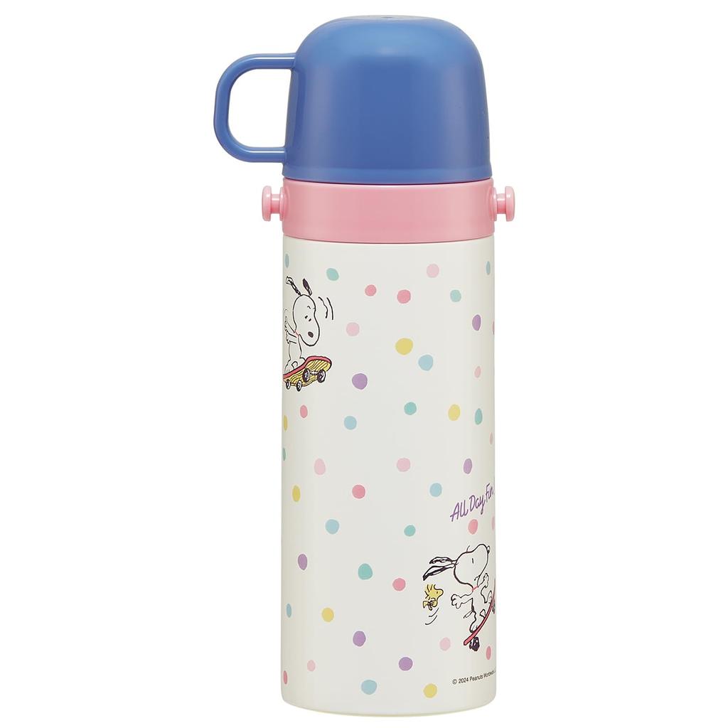 Snoopy Вода и Компактный Нержавеющая сталь 470мл и 430мл [Бутылка с термоизоляцией] Сверхлегкая Двусторонняя бутылка, (Прямое питье) (Питьё из чашки)