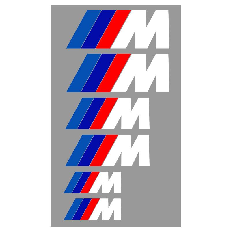 6 шт. Высокотемпературная наклейка-декаль на тормозной суппорт для BMW M-Sport E46 E90 F30 G20 F10 X3 X5 X6 Термостойкий Декор для тюнинга Черный Белый