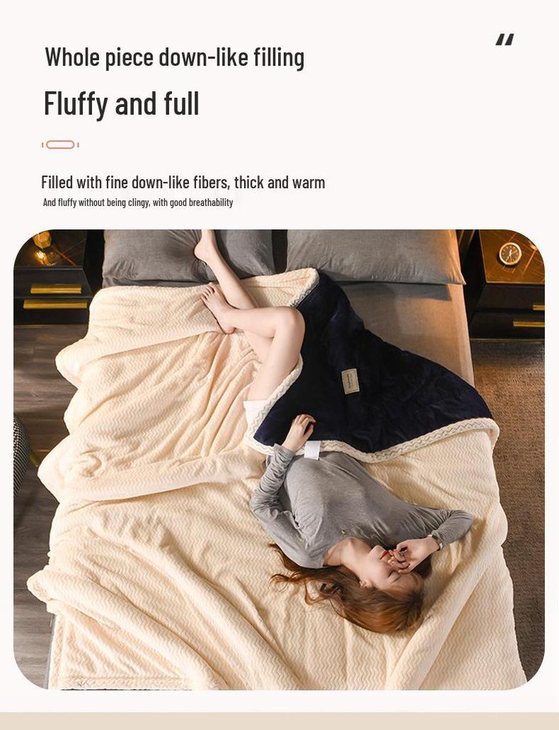 New A/B Style Baby Velvet Quilted Warm Lambswool Blanket - Thickened for Autumn/Winter