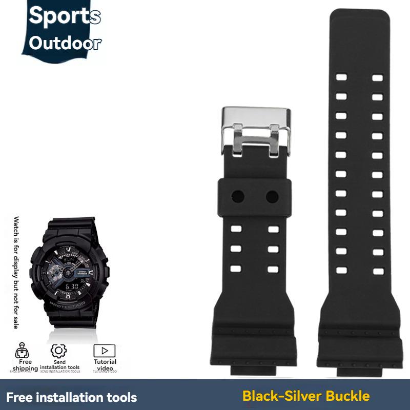 Для Casio G-shock Черно-золотой GA-110 GA-100 GA-120 Ga140 ga700 400 Резиновый силиконовый спортивный ремешок для часов Мужской резиновый ремешок для часов 16 мм